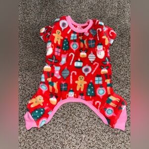 Festive Red and Pink Dog Pajamas